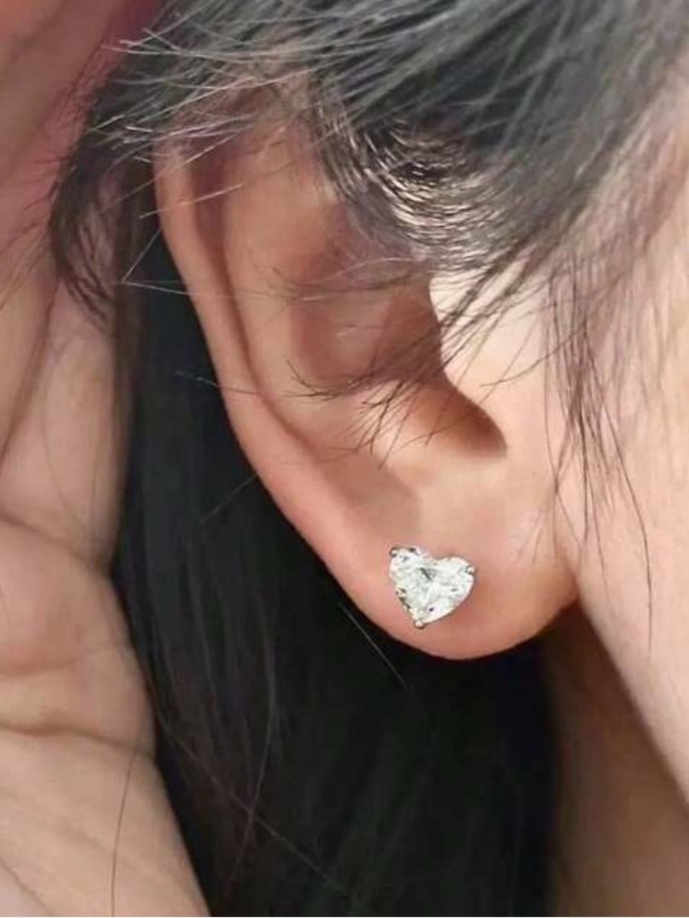 Cz heart earrings
